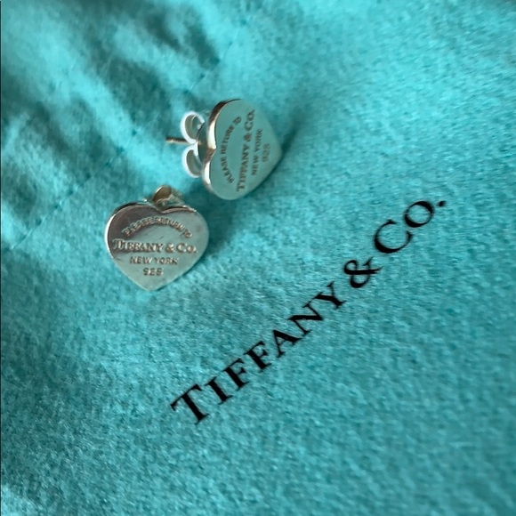Tiffany & Co. Jewelry - Authentic Tiffany Mini Heart Tag Earrings